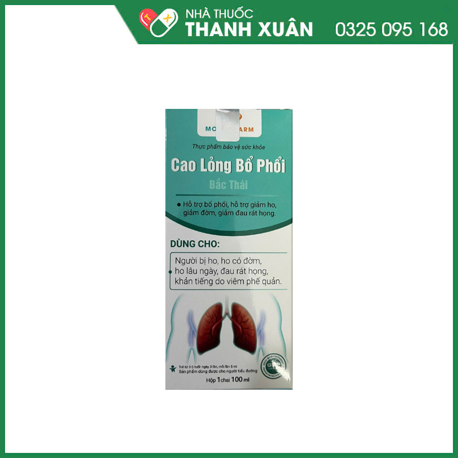 Cao Lỏng Bổ Phổi - Bắc Thái giúp bổ phổi, giảm do, giảm đau rát họng và khản tiếng do viêm phế quản